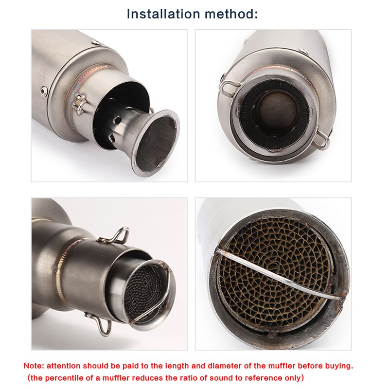 Exhaust Inlet db Killer for Universal Motorcycle Exhaust Muffler 51mm to 60mm Slip-on