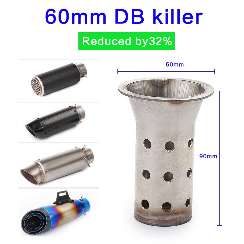 Exhaust Inlet db Killer for Universal Motorcycle Exhaust Muffler 51mm to 60mm Slip-on
