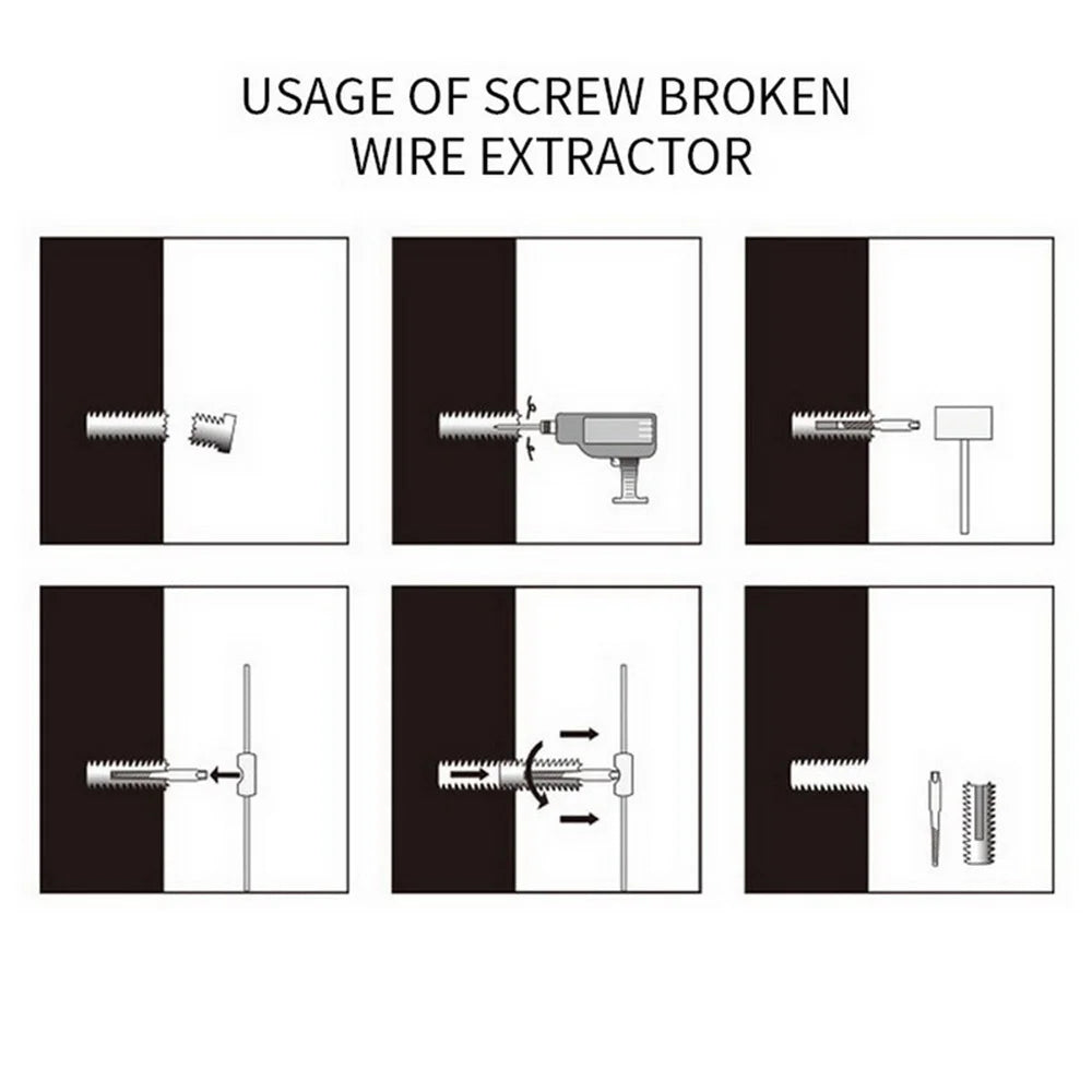 Easy-Out Bolt Extractor 5PCS/6PCS Broken Damaged Screw/Bolt Extractor Drill Bit Set Carbon Steel Double Side Screw Pull Center Drill Bits