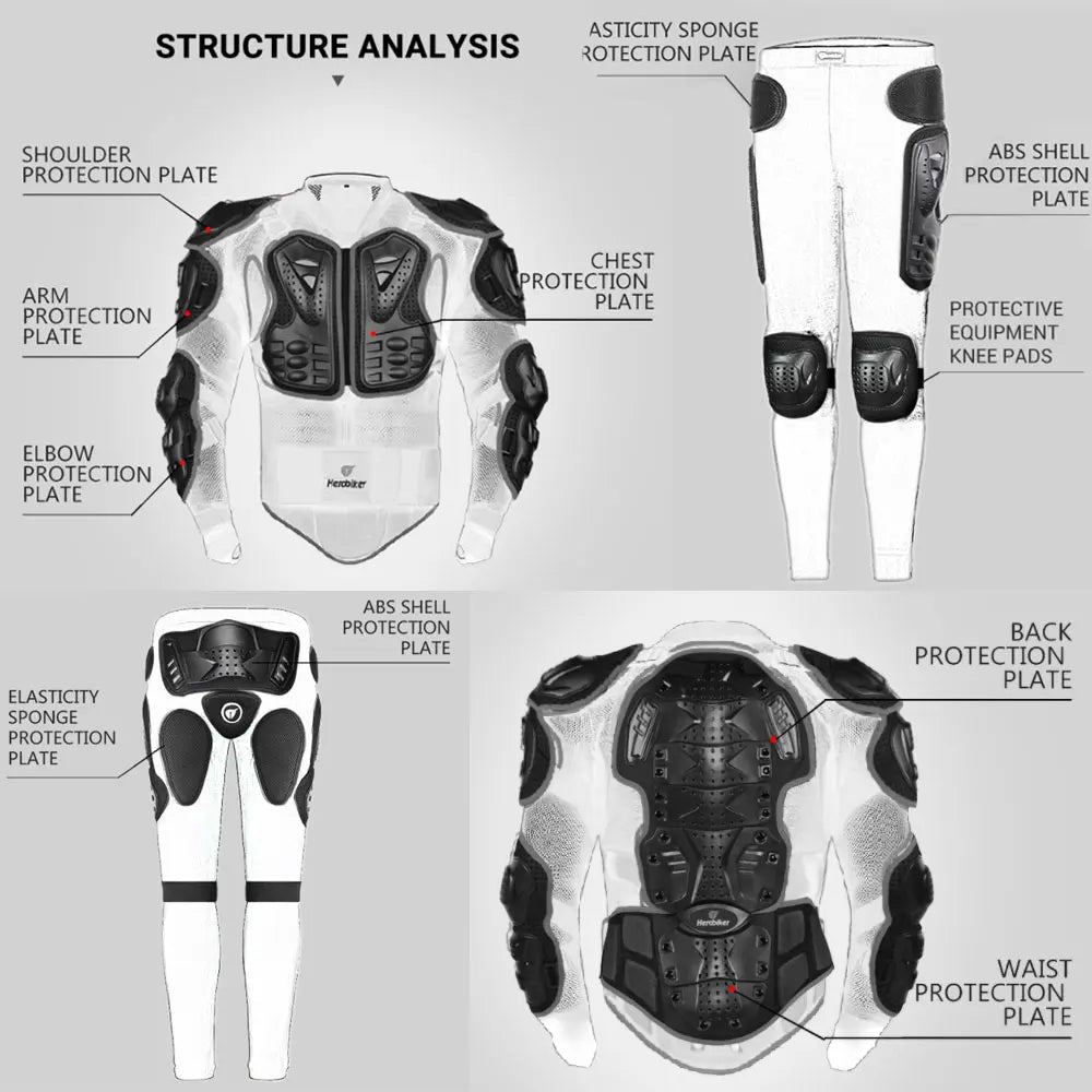 Turtle Motorcycle Armor Jacket With Full Body Neck Protector - Racing, ATV, Motocross, Street Motorcycle Protective Gear Protection