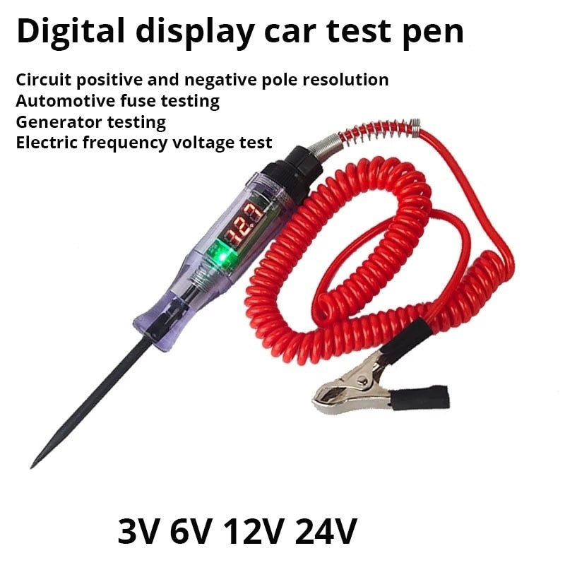 TEST LIGHT WITH VOLTMETER 3V to 24V DC Voltage Circuit Tester TWO TOOLS in ONE!