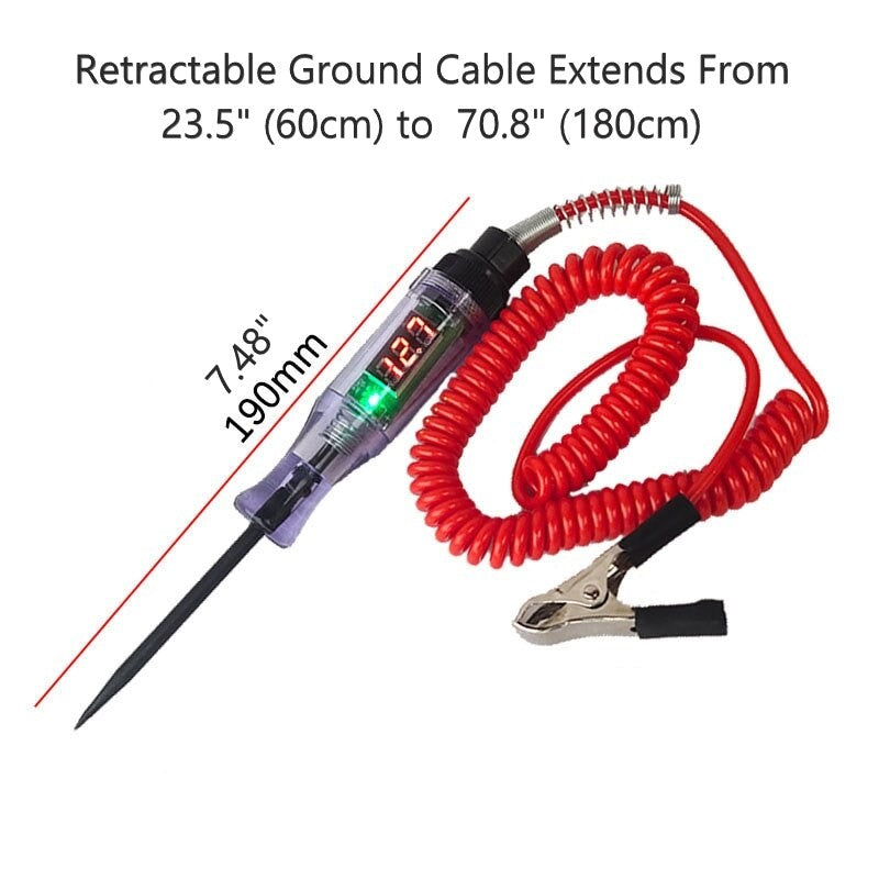 TEST LIGHT WITH VOLTMETER 3V to 24V DC Voltage Circuit Tester TWO TOOLS in ONE!