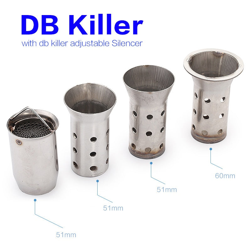 Exhaust Inlet db Killer for Universal Motorcycle Exhaust Muffler 51mm to 60mm Slip-on