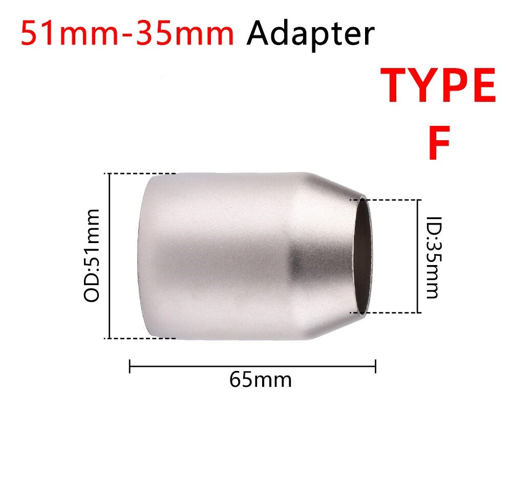 Exhaust Adapter for Universal Mufflers 51mm 60mm to 51mm 35mm Mid Pipes Reducer/Enlarger Stainless Steel