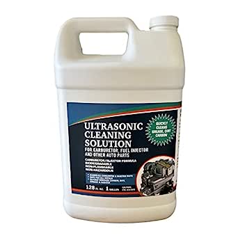 Ultrasonic Cleaner Solution for Carburetors and Engine Parts, Ultrasonic Cleaning Solution and Washing Compound for Ultrasonic and Immersion Washers - Concentrated (1 Gallon)