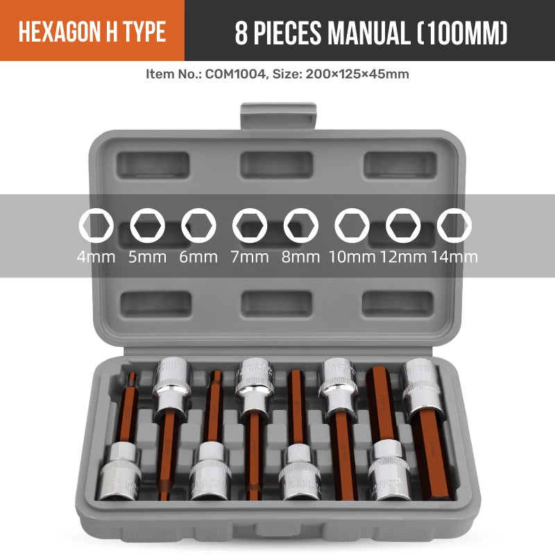 Allen Hex & TorX Socket Bit S2 1/2 Driver Extra Long or Short Socket Wrench