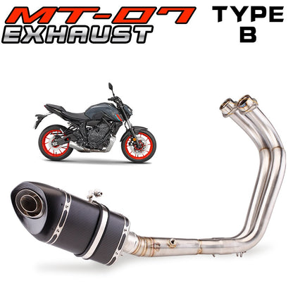 Complete Motorcycle Exhaust System For Yamaha MT07 & FZ07,  MT-07 2014-2019, with muffler XSR 700, 2018, 2016, 2017, 2018