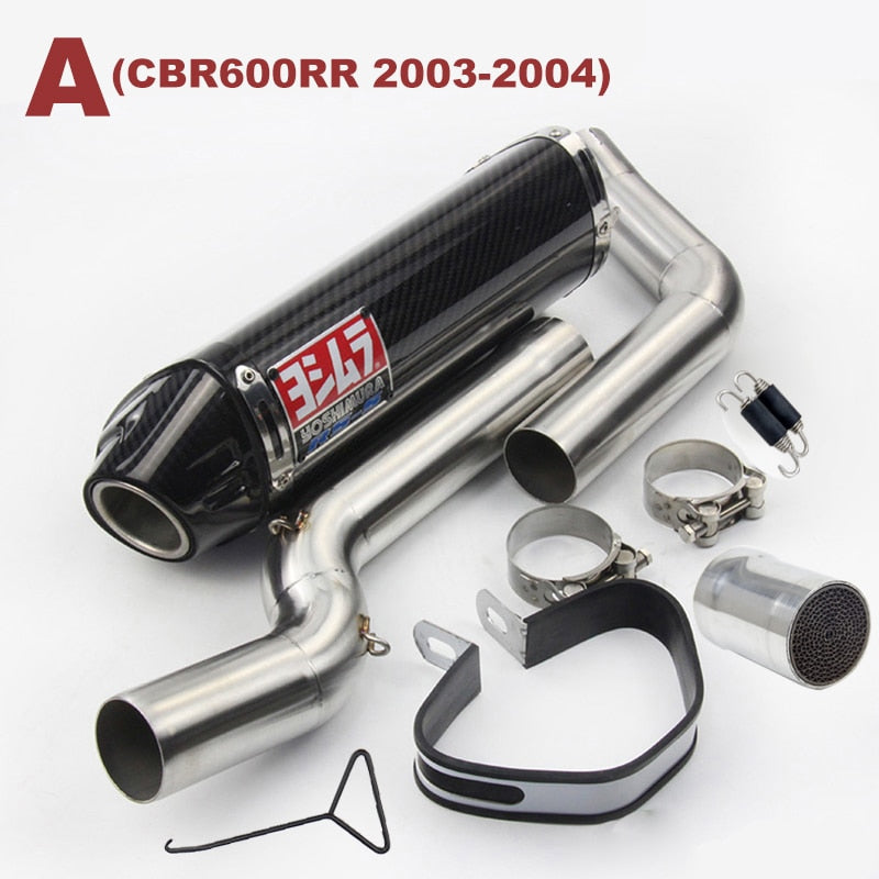 Honda CBR600RR F5 2003 2004 2005-2015 CBR1000RR 2004-2007 Exhaust Middle Link Pipe Carbon Fiber Muffler DB Killer Catalyst