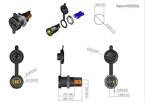 5pcs Powerlet Socket Adapter for Hella Din BMW Powerlet Plug Converter Adapter 12 Volt Socket Motercycle