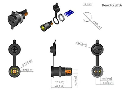 5pcs Powerlet Socket Adapter for Hella Din BMW Powerlet Plug Converter Adapter 12 Volt Socket Motercycle