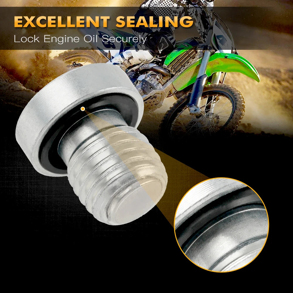 Low Profile Flush Fit Magnetic Oil Pan Drain Bolt M12 X P1.5 Fits KAWASAKI KLR650 HONDA CR125R CR480R CR500R CR80R CR85R XR100 XR250L Yamaha WR250 WR250