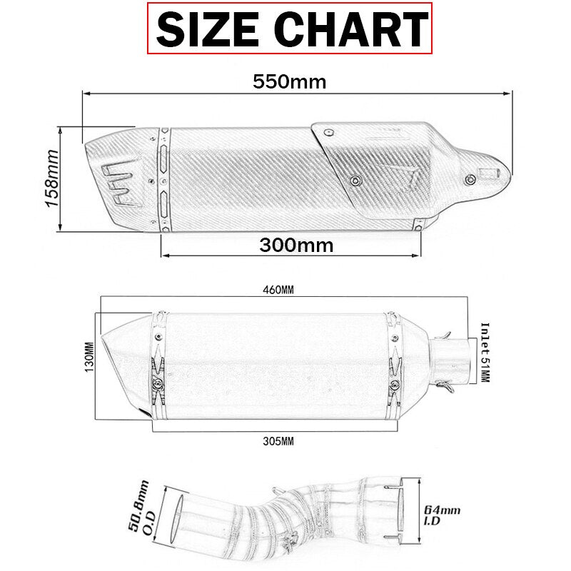 BMW R1200GS Slip-on Performance Exhaust/Muffler With Middle Link Pipe & Catalyst for BMW R1200GS 2013-2018 & GS Adventure 2014-2018