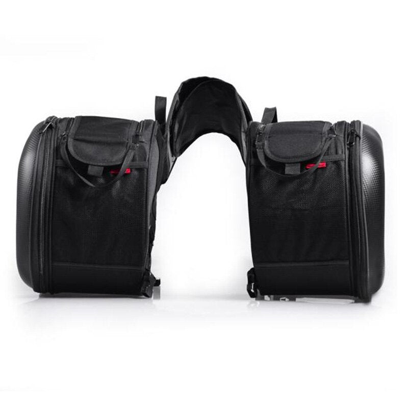 Motorcycle Waterproof Travel Pannier Bags Suitcase Saddlebags + One Pair of Rain Covers