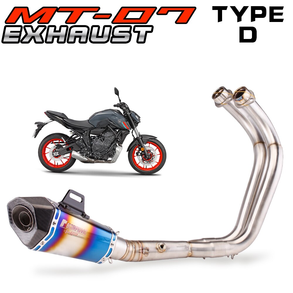 Complete Motorcycle Exhaust System For Yamaha MT07 & FZ07,  MT-07 2014-2019, with muffler XSR 700, 2018, 2016, 2017, 2018