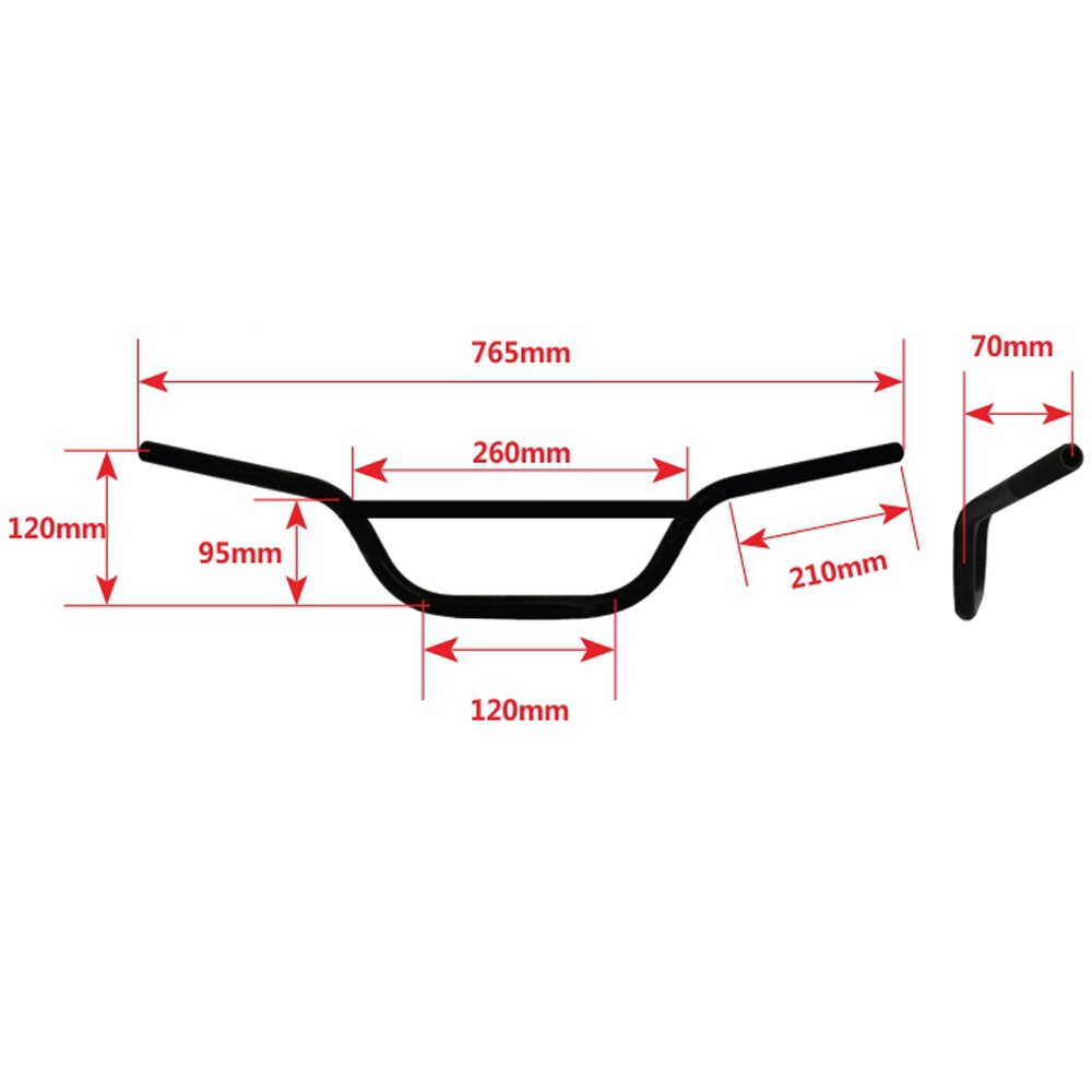 Scrambler 22mm 7/8" X 765mm 30" Handlebar With Crossbar Ducati Honda Yamaha BMW Aprilia KTM Suzuki Kawasaki Royal Enfield