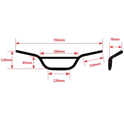 Scrambler 22mm 7/8" X 765mm 30" Handlebar With Crossbar Ducati Honda Yamaha BMW Aprilia KTM Suzuki Kawasaki Royal Enfield