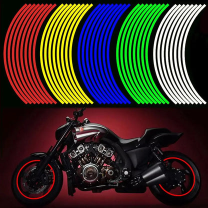 HOT Wheels 17"- 18" Motorcycle Wheel/Rim Reflective Stripe Tape/Decal/Sticker