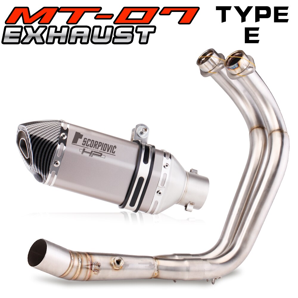 Complete Motorcycle Exhaust System For Yamaha MT07 & FZ07,  MT-07 2014-2019, with muffler XSR 700, 2018, 2016, 2017, 2018