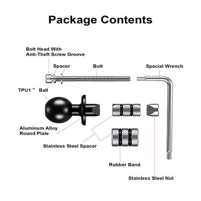 Motorcycle Bike Mount Black Fork Stem Base with 17mm 25mm Ball Head for GoPro insta360 Ball Mount Adapter Mobile Phone Holder