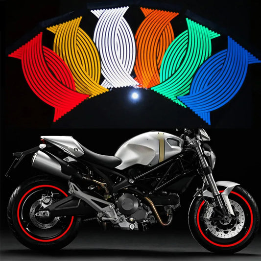HOT Wheels 17"- 18" Motorcycle Wheel/Rim Reflective Stripe Tape/Decal/Sticker