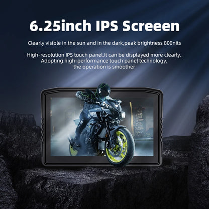 NEW EKIY 6.25" Digital Dashboard Carplay & Android Auto with Optional TPMS & HD Camera System Wireless CarPlay Android Auto GPS Motorcycle Navigation