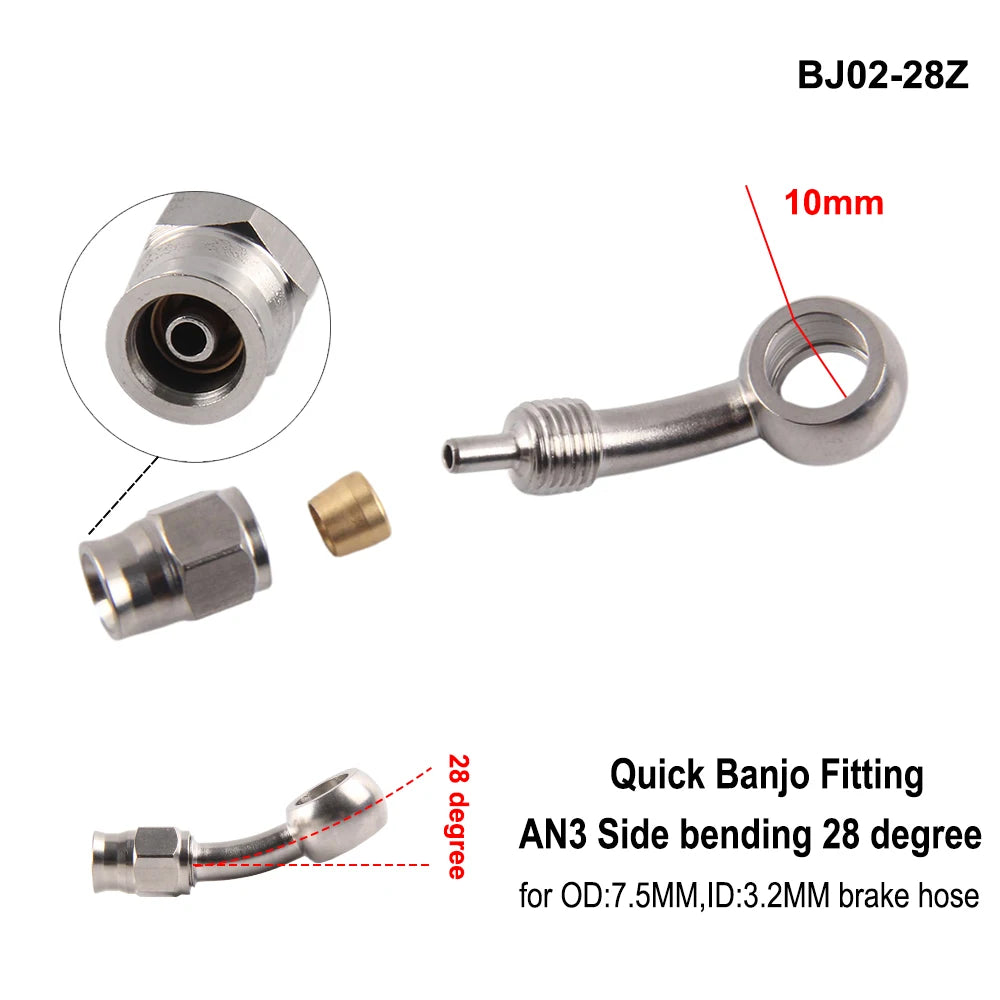 Stainless Steel AN3 Motorcycle Motorcycle Hydraulic Brake Fitting