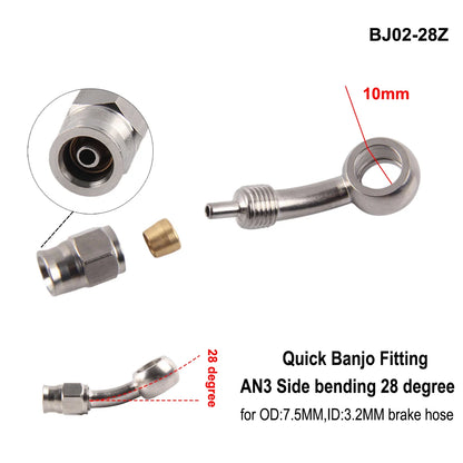 Stainless Steel AN3 Motorcycle Motorcycle Hydraulic Brake Fitting