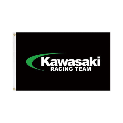 HUGE Kawasaki Flag Up To 4 Feet X 6 Feet / 120cm X 180cm Printed Racing Flag Various Sizes & Styles