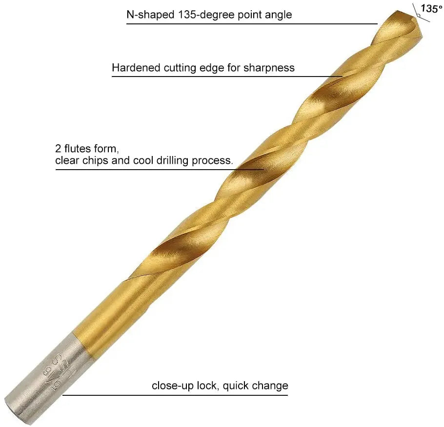 High Speed Drill Bits 99pcs 1.5mm - 10mm Steel Titanium Coated Drill Bit