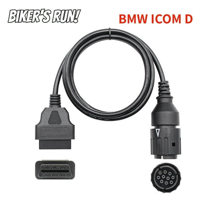 BMW Motorcycle 10 Pin Adapter ICOM-D Cable 10Pin To 16Pin OBD2 Diagnostic Connector