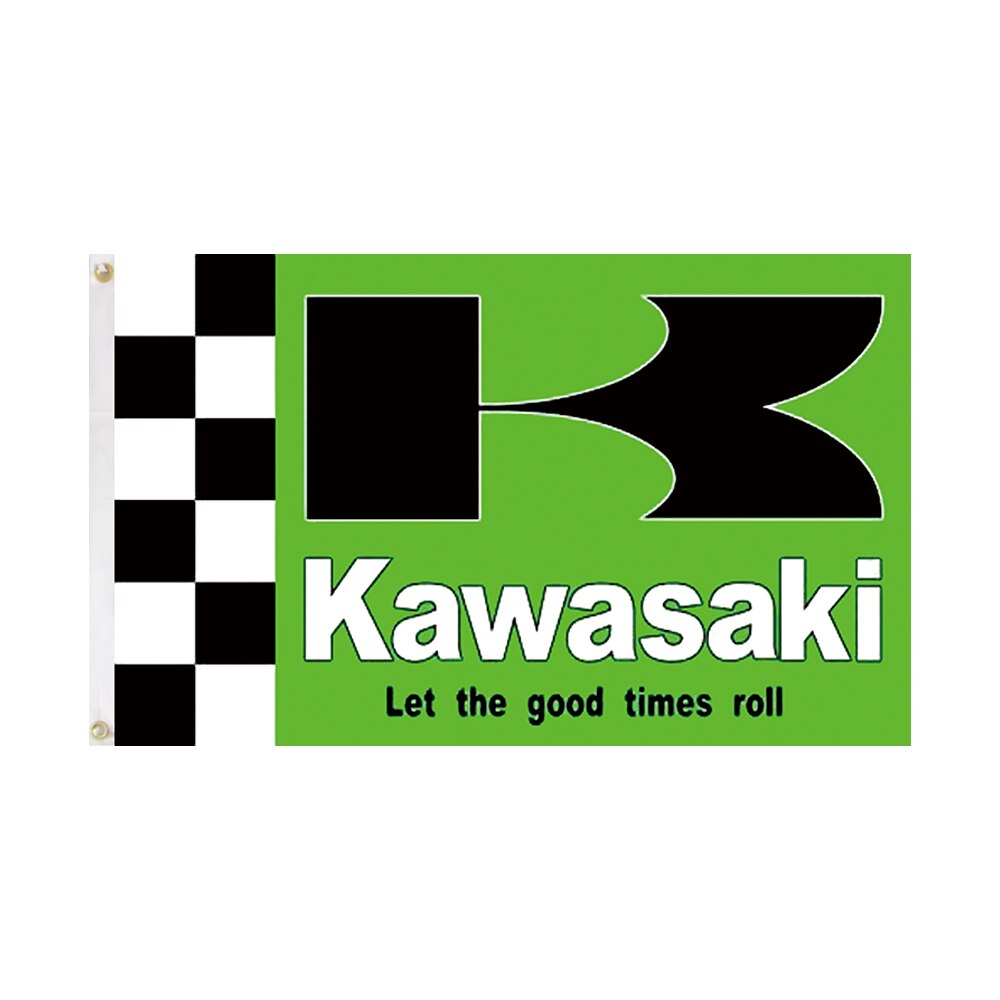 HUGE Kawasaki Flag Up To 4 Feet X 6 Feet / 120cm X 180cm Printed Racing Flag Various Sizes & Styles