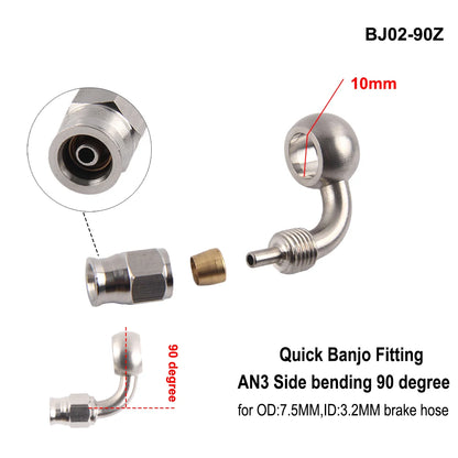 Stainless Steel AN3 Motorcycle Motorcycle Hydraulic Brake Fitting