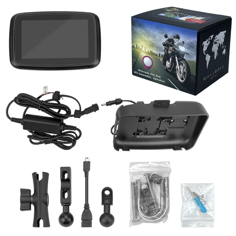 NEW for 2024 6.26" EKIY & Podofo 5 inch Motorcycle/ATV/SxS /Marine Smart Touch Screen/Wireless Apple CarPlay & Android Auto Portable Navigation GPS Screen IPX7 Waterproof Display