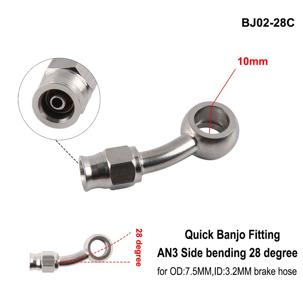 Stainless Steel AN3 Motorcycle Motorcycle Hydraulic Brake Fitting
