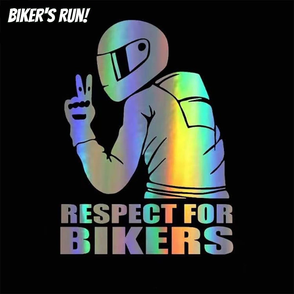 RESPECT FOR BIKERS Truck/Car Sticker 3D Reflective Stickers Decals