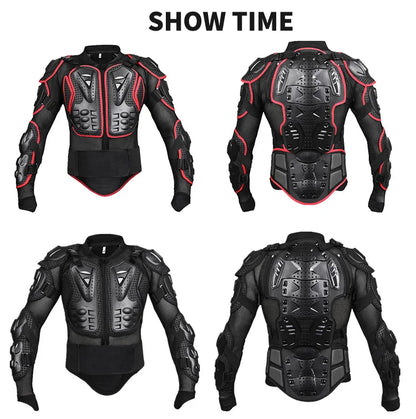 WOSAWE Motorcycle Jacket Men Full Body Armor Jacket Motocross Racing Protective Gear Back Chest Butt Shoulder Elbow Knee Protection