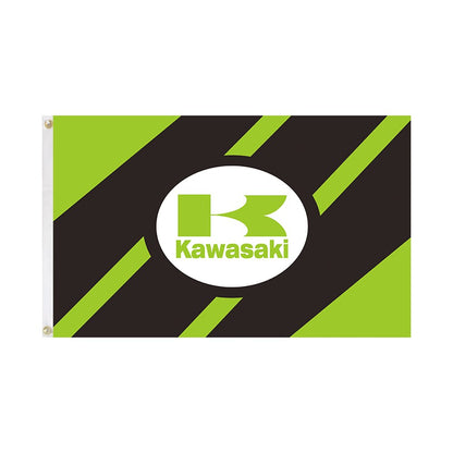 HUGE Kawasaki Flag Up To 4 Feet X 6 Feet / 120cm X 180cm Printed Racing Flag Various Sizes & Styles