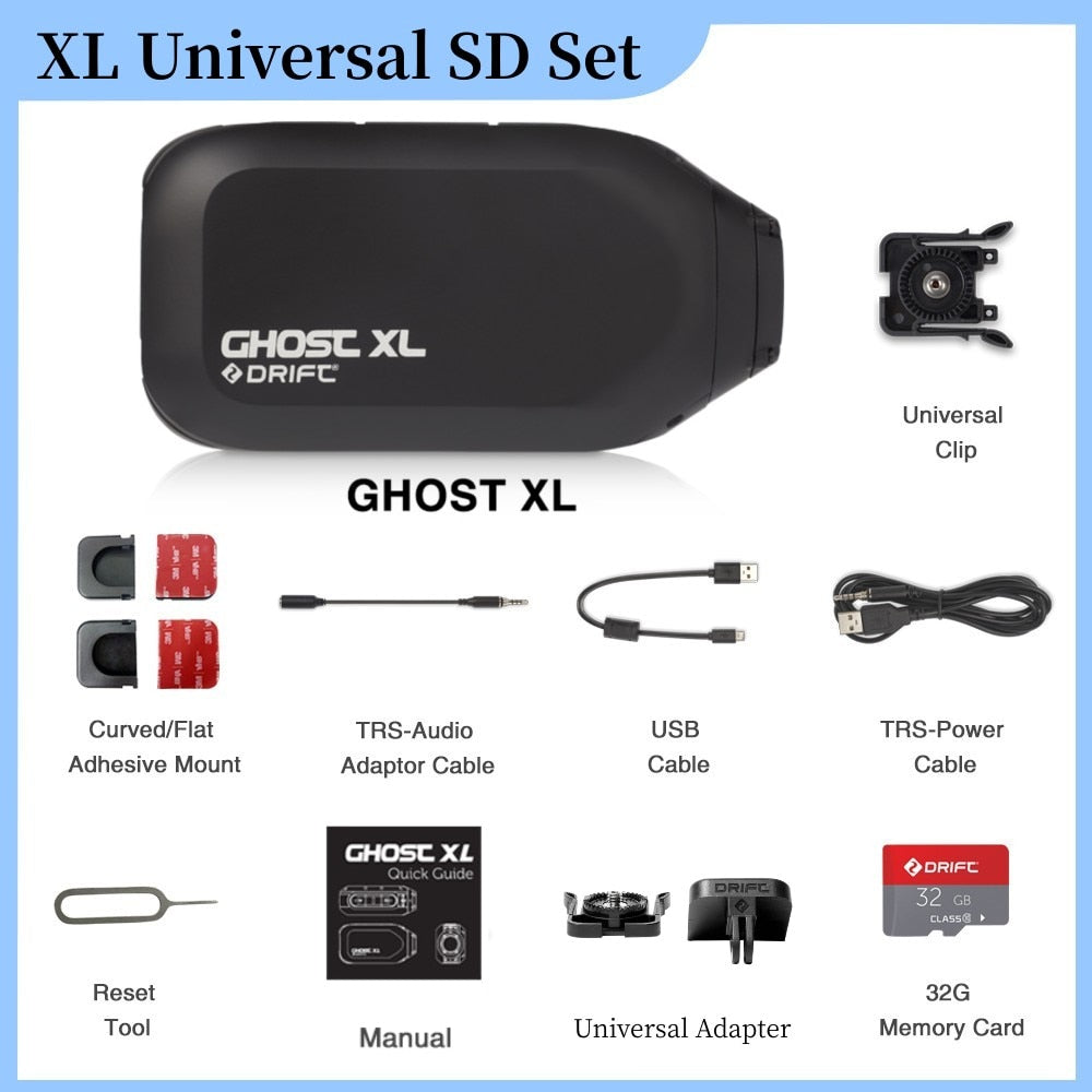 Drift Ghost XL Sport Action Camera IPX7 Waterproof Live Stream Vlog WiFi or Record 1080P Motorcycle/Bicycle/Travel/Dash Cam