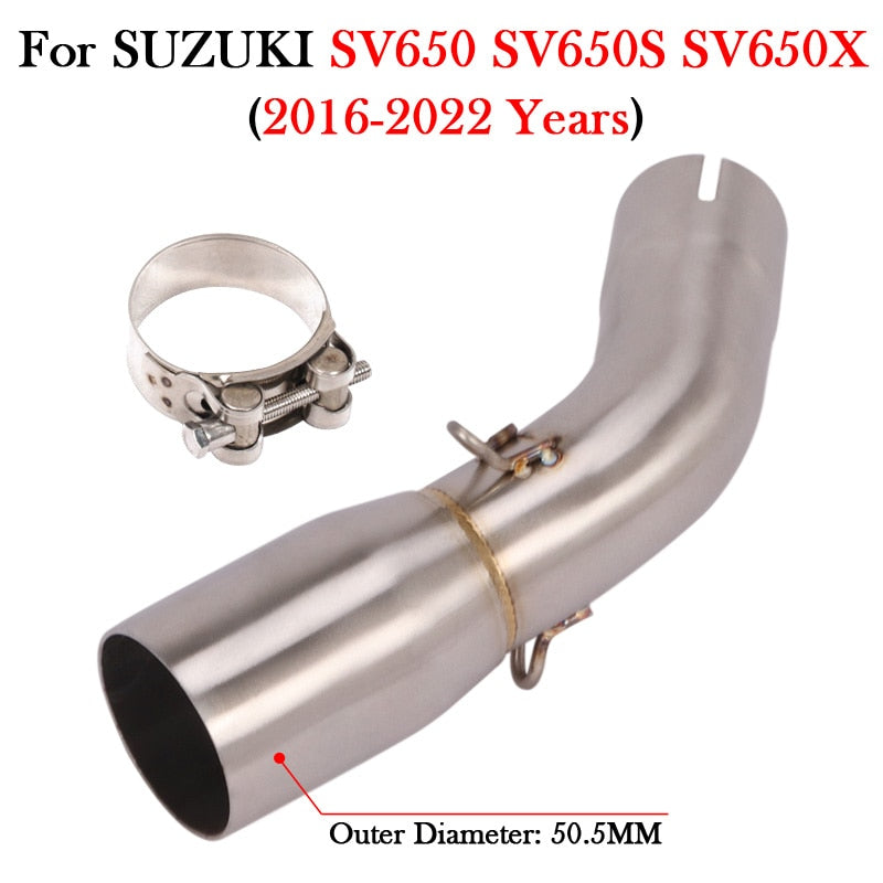 Exhaust Link Pipe For SUZUKI SV650 SV650X SV650S 2003 - 2022 51MM Exhaust Link Pipe for Aftermarket Mufflerpe