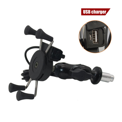 Motorcycle Phone Holder Fork Stem Mount for Yamaha Honda BMW Suzuki Kawasaki USB Charger for iPhone 12 Pro Samsung MAX 11 X 9