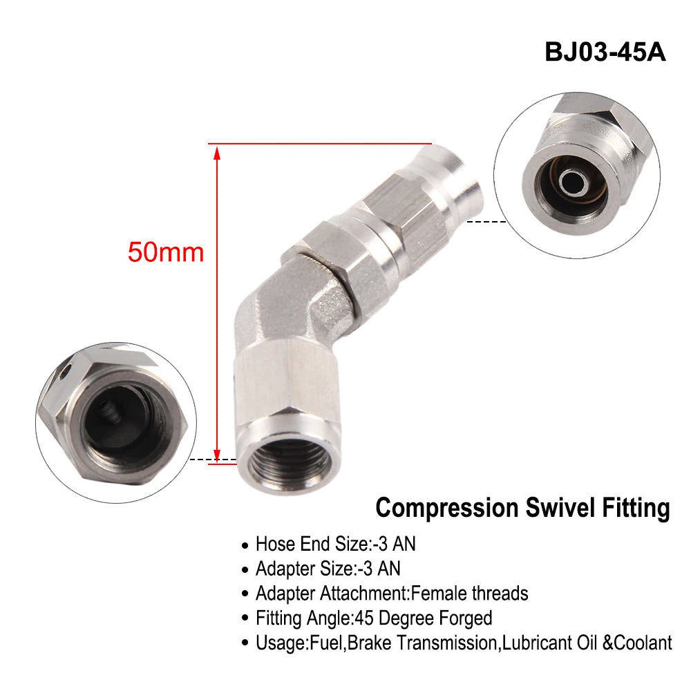 Stainless Steel AN3 Motorcycle Motorcycle Hydraulic Brake Fitting