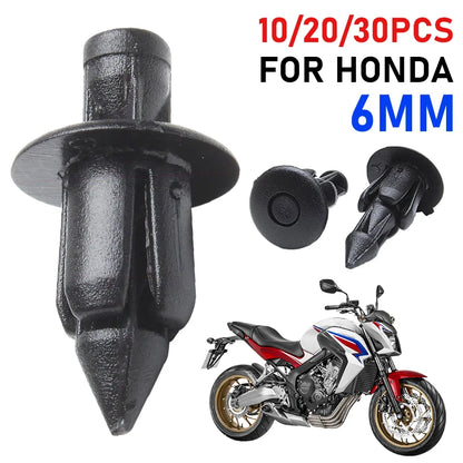 6mm Black Rivet Fairing Panel Fairing Fastener Clips For Most Motorcycles 10/20/30PCS