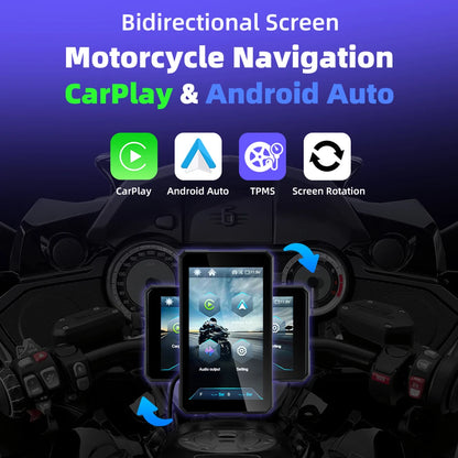NEW PRICE! EKIY & Podofo 5 inch Motorcycle/ATV/SxS /Marine Smart Touch Screen/Wireless Apple CarPlay & Android Auto Portable Navigation GPS Screen IPX67 Water Resistant Display