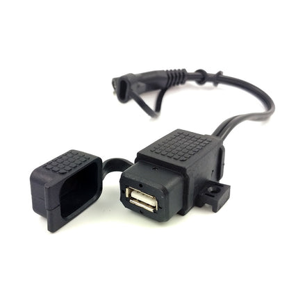 SAE to USB Cable Adapter Waterproof USB Charger Quick 2.1A Port with Inline Fuse for Motorcycle Cellphone Tablet GPS