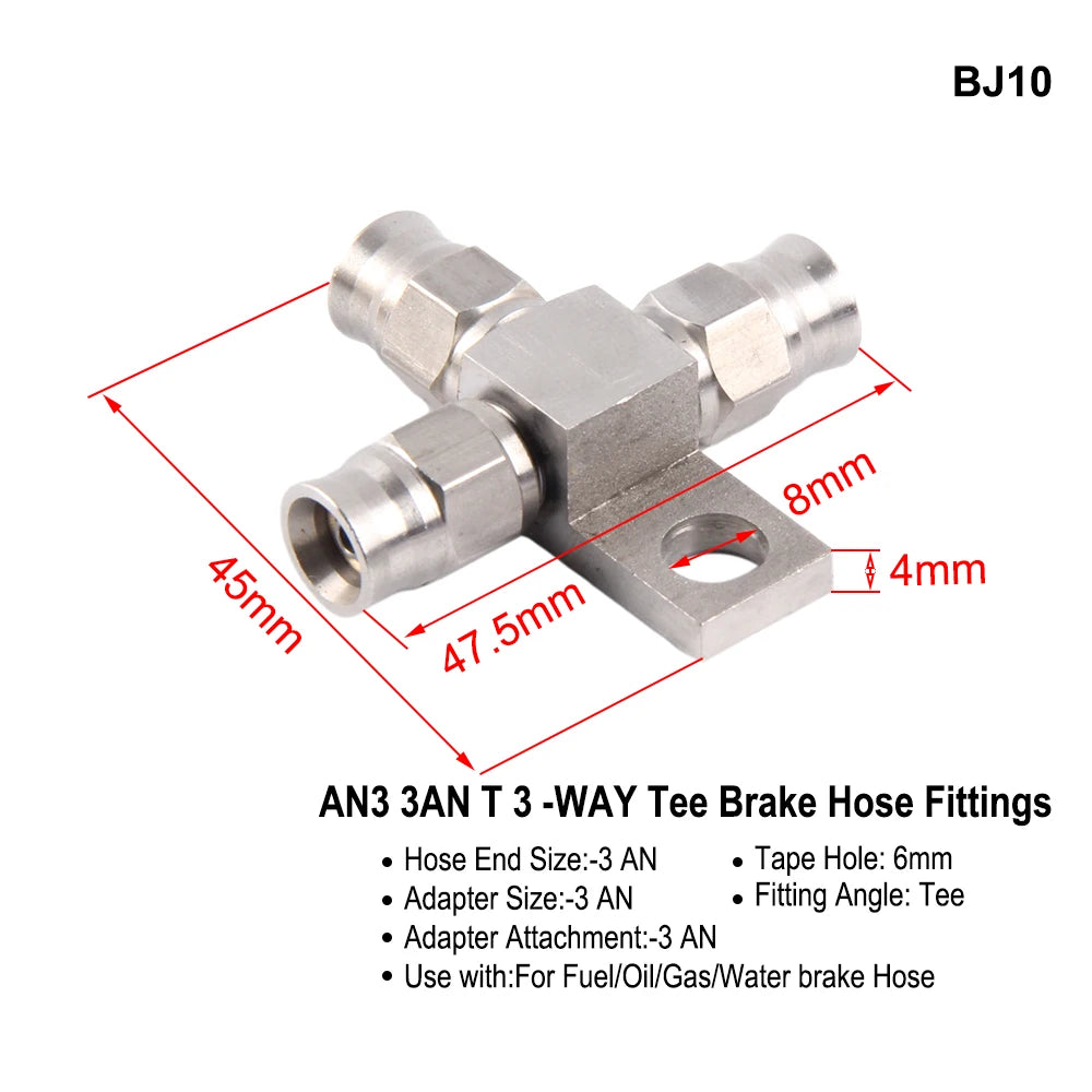 Stainless Steel AN3 Motorcycle Motorcycle Hydraulic Brake Fitting