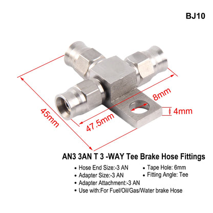 Stainless Steel AN3 Motorcycle Motorcycle Hydraulic Brake Fitting