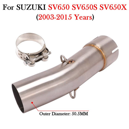 Exhaust Link Pipe For SUZUKI SV650 SV650X SV650S 2003 - 2022 51MM Exhaust Link Pipe for Aftermarket Mufflerpe