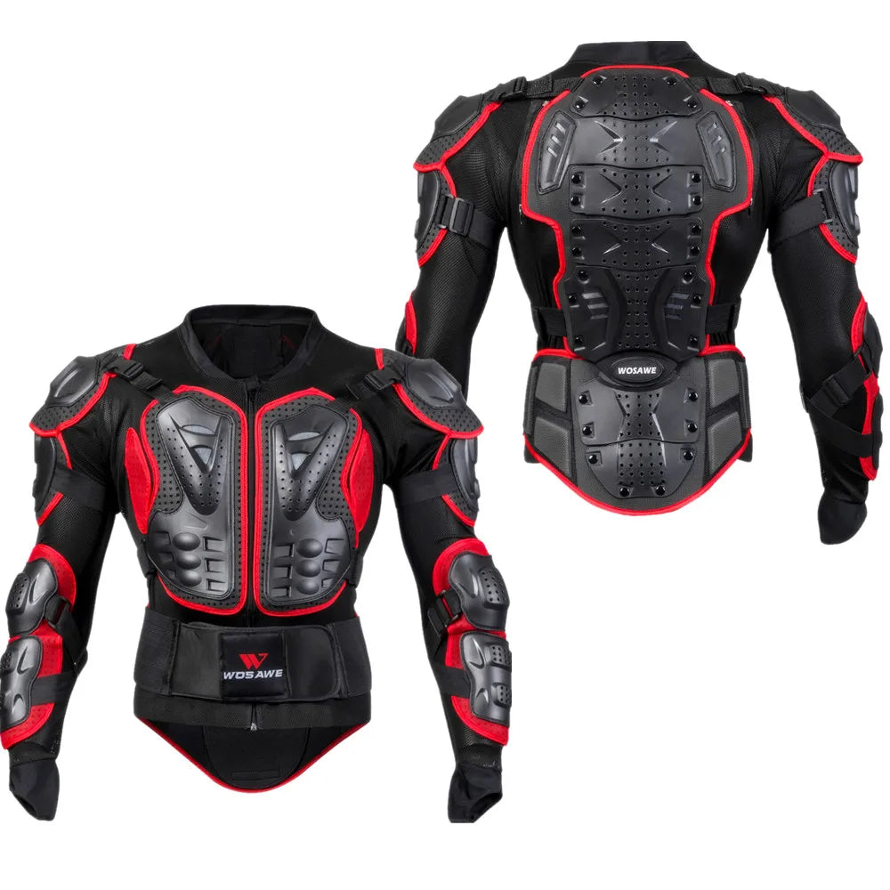 WOSAWE Motorcycle Jacket Men Full Body Armor Jacket Motocross Racing Protective Gear Back Chest Butt Shoulder Elbow Knee Protection