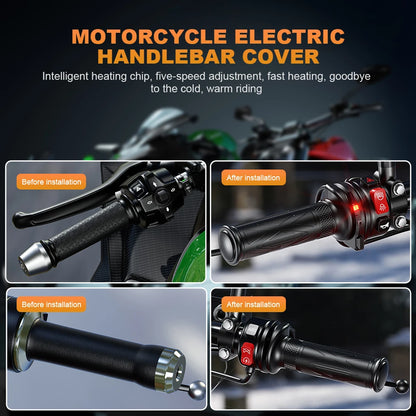 Motorcycle Heated Grips 5-Levels of Smart Temperature Control