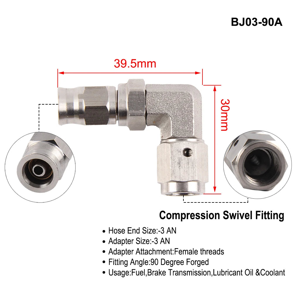 Stainless Steel AN3 Motorcycle Motorcycle Hydraulic Brake Fitting